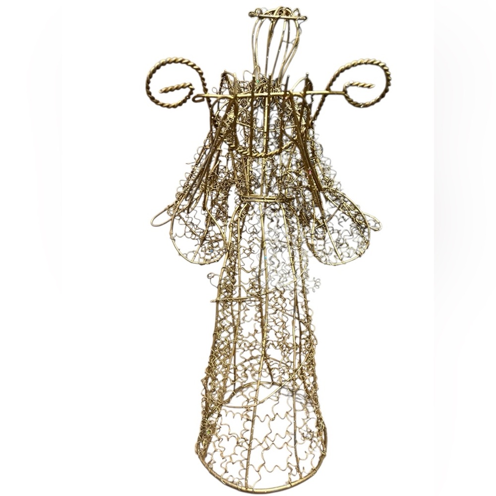 Vintage Wired Angel Tree Topper or standing decor
